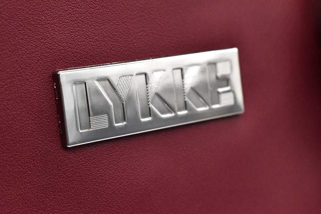 LYKKE Lyra Vegan Leather Project Bag - Camel, Grey & Maroon - The Needle Store