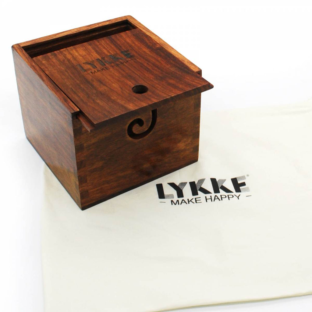 LYKKE Yarn Box with Cover - Rose Wood - The Needle Store