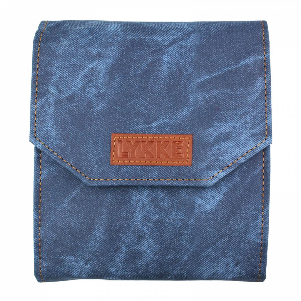 LYKKE Indigo 13cm (5") Interchangeable Needle Starter Set - Blue Denim Case - The Needle Store