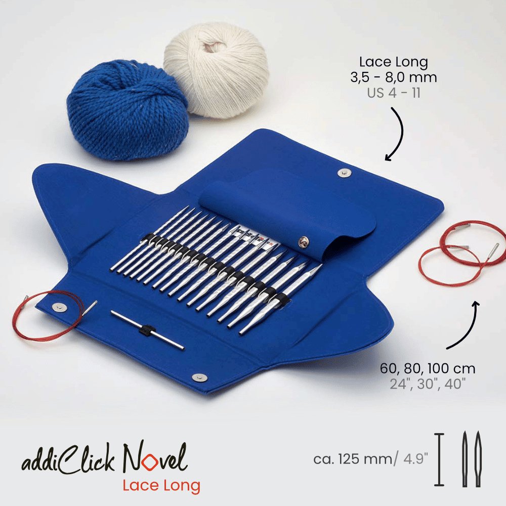 Addi Click Novel Lace Long 13cm (5") Interchangeable Needle Set - The Needle Store