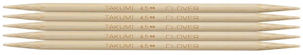 Clover Takumi® 12.5cm (5") Bamboo Double Pointed Needles - The Needle Store
