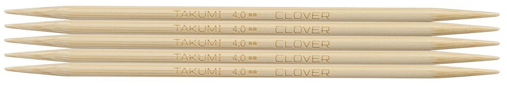Clover Takumi® 12.5cm (5") Bamboo Double Pointed Needles - The Needle Store