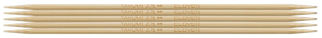 Clover Takumi® 12.5cm (5") Bamboo Double Pointed Needles - The Needle Store