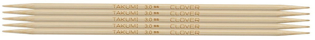 Clover Takumi® 12.5cm (5") Bamboo Double Pointed Needles - The Needle Store