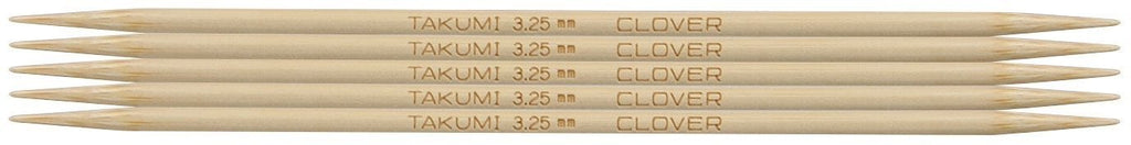 Clover Takumi® 12.5cm (5") Bamboo Double Pointed Needles - The Needle Store