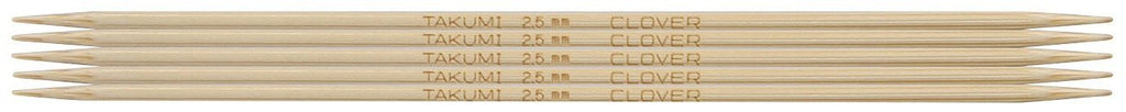 Clover Takumi® 12.5cm (5") Bamboo Double Pointed Needles - The Needle Store