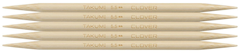 Clover Takumi® 12.5cm (5") Bamboo Double Pointed Needles - The Needle Store