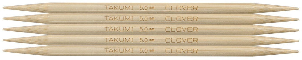 Clover Takumi® 12.5cm (5") Bamboo Double Pointed Needles - The Needle Store