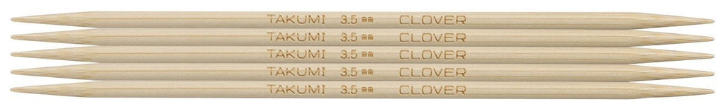 Clover Takumi® 12.5cm (5") Bamboo Double Pointed Needles - The Needle Store
