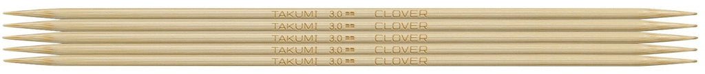 Clover Takumi® 16cm (6") Bamboo Double Pointed Needles - The Needle Store