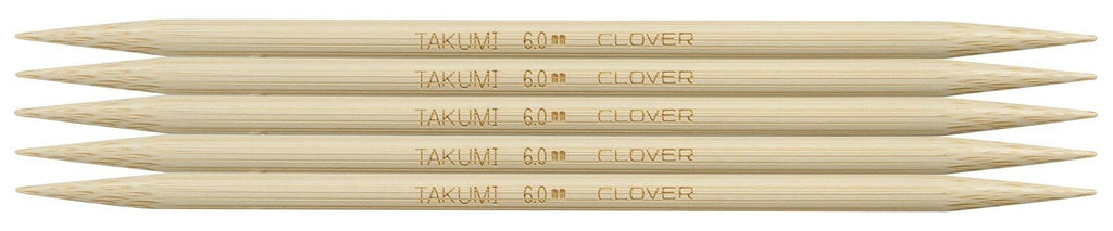 Clover Takumi® 16cm (6") Bamboo Double Pointed Needles - The Needle Store