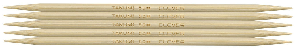 Clover Takumi® 16cm (6") Bamboo Double Pointed Needles - The Needle Store
