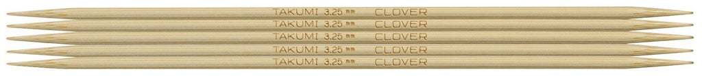 Clover Takumi® 16cm (6") Bamboo Double Pointed Needles - The Needle Store