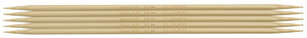 Clover Takumi® 16cm (6") Bamboo Double Pointed Needles - The Needle Store