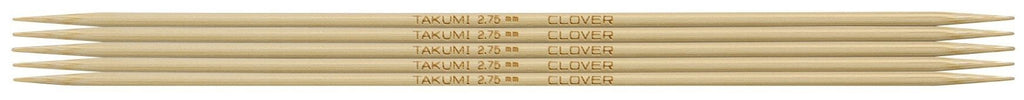 Clover Takumi® 16cm (6") Bamboo Double Pointed Needles - The Needle Store