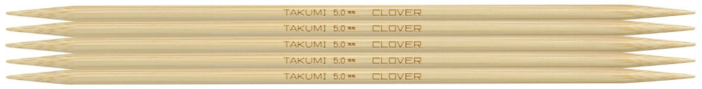 Clover Takumi® 20cm (8") Bamboo Double Pointed Needles - The Needle Store