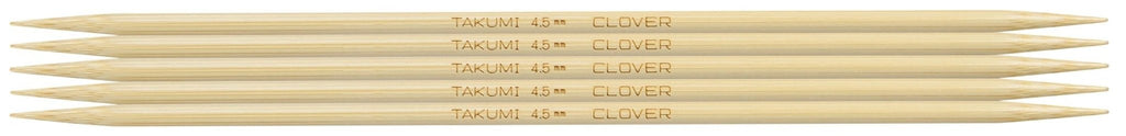 Clover Takumi® 20cm (8") Bamboo Double Pointed Needles - The Needle Store