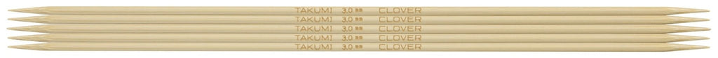 Clover Takumi® 20cm (8") Bamboo Double Pointed Needles - The Needle Store