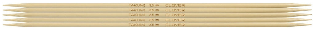 Clover Takumi® 20cm (8") Bamboo Double Pointed Needles - The Needle Store