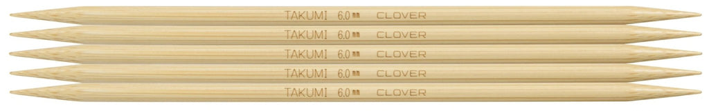 Clover Takumi® 20cm (8") Bamboo Double Pointed Needles - The Needle Store