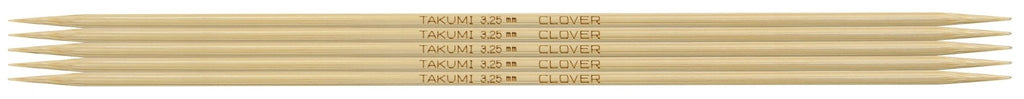 Clover Takumi® 20cm (8") Bamboo Double Pointed Needles - The Needle Store