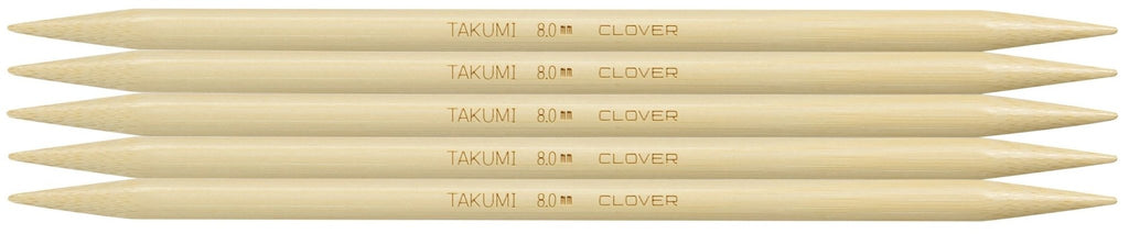 Clover Takumi® 20cm (8") Bamboo Double Pointed Needles - The Needle Store
