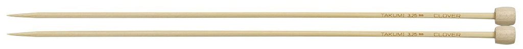 Clover Takumi® 23cm (9") Bamboo Single Pointed Needles - The Needle Store
