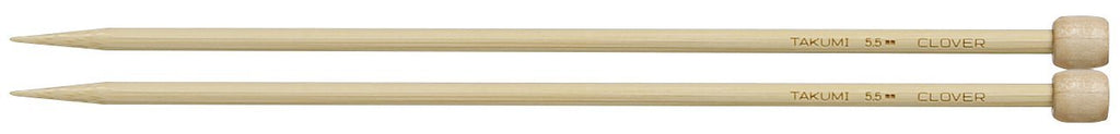 Clover Takumi® 23cm (9") Bamboo Single Pointed Needles - The Needle Store