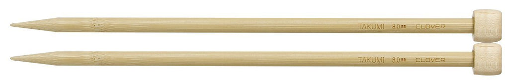 Clover Takumi® 23cm (9") Bamboo Single Pointed Needles - The Needle Store