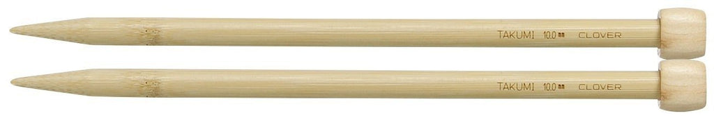 Clover Takumi® 23cm (9") Bamboo Single Pointed Needles - The Needle Store
