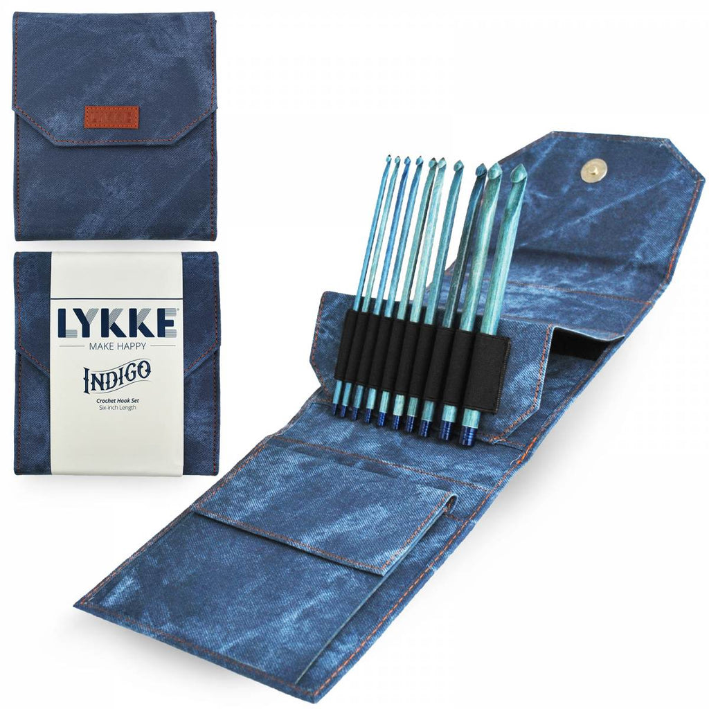 LYKKE 15cm (6") Crochet Hook Set - Indigo - The Needle Store