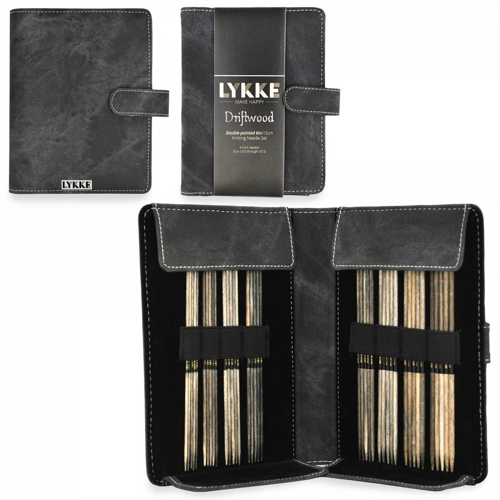 LYKKE 15cm (6") Double Pointed Needle Set (Small) - Driftwood - The Needle Store