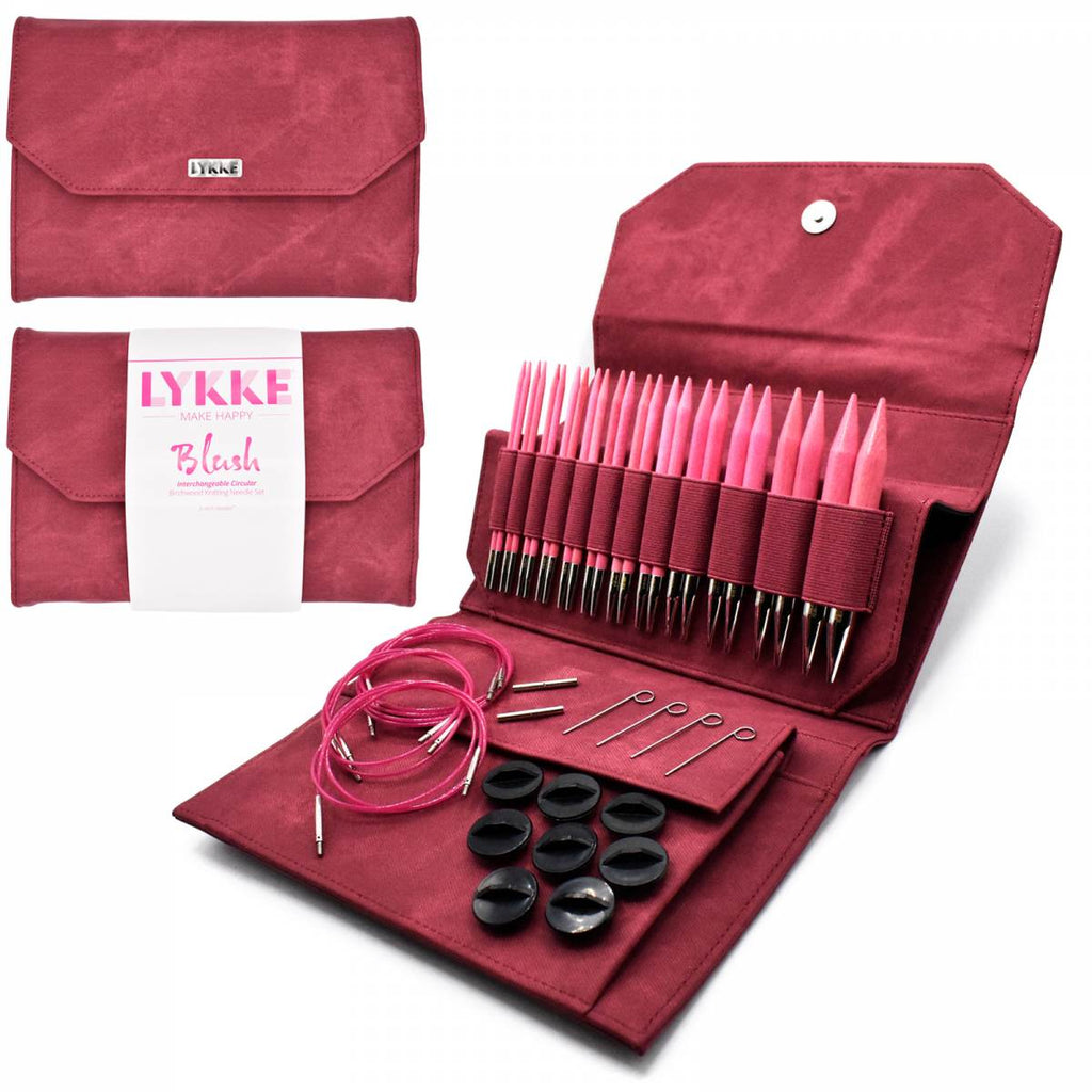 LYKKE Blush 13cm (5") Interchangeable Needle Set - Crimson Denim Case - The Needle Store