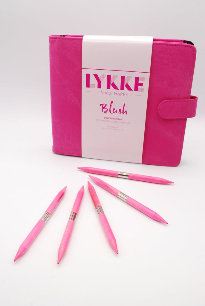 LYKKE Blush 15cm (6") Large Double Pointed Needle Set - Fuchsia Denim - The Needle Store