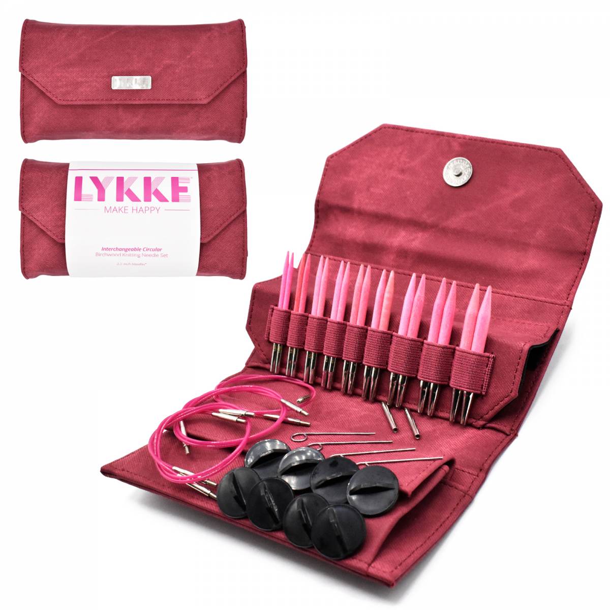 Lykke Short Interchangeable Driftwood Needle Set, Grey Denim Case - For  Yarn's Sake