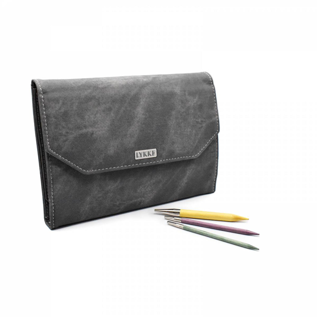 LYKKE Colour 13cm (5") Interchangeable Needle Set - Grey Denim Case - The Needle Store