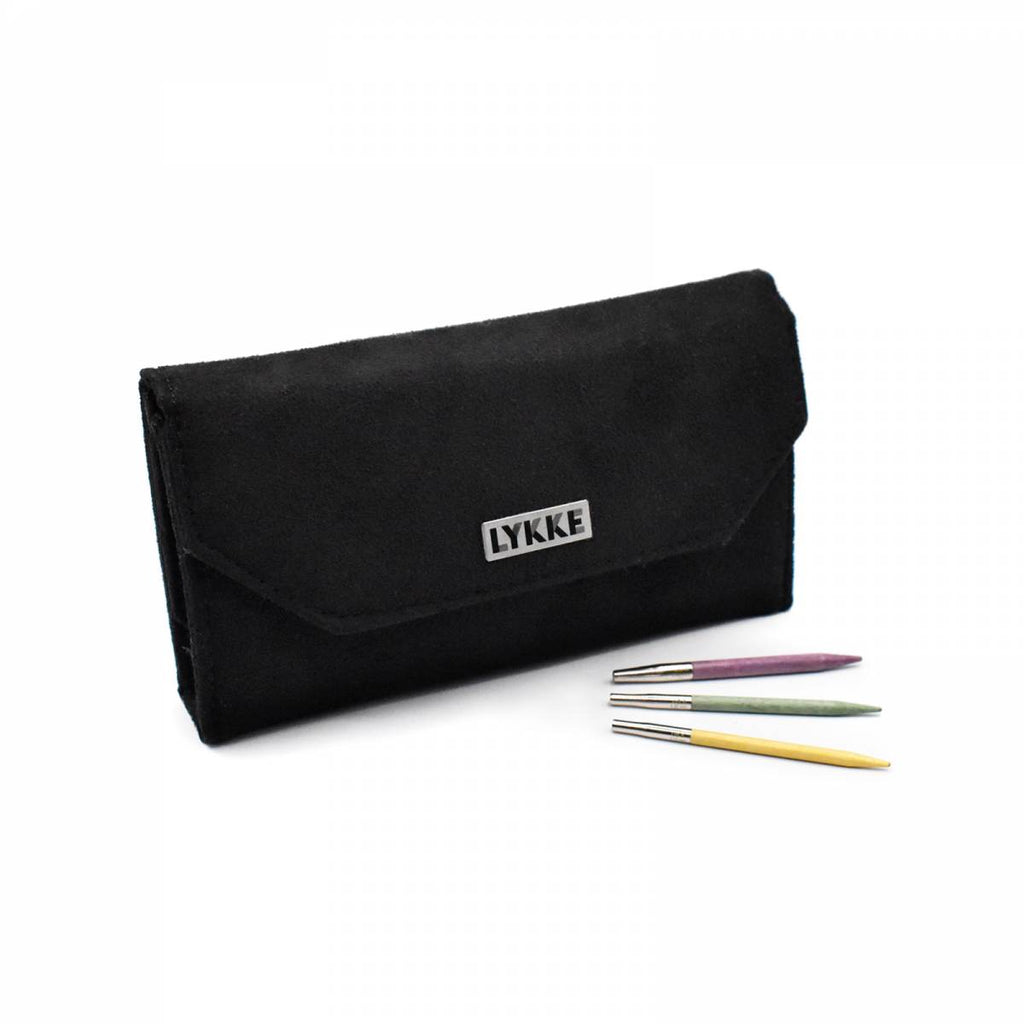 LYKKE Colour 9cm (3.5") Interchangeable Needle Set - Black Vegan Suede Case - The Needle Store