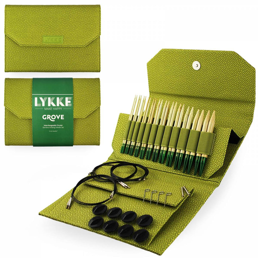 LYKKE Grove 13cm (5") Interchangeable Needle Set - Basketweave Case - The Needle Store