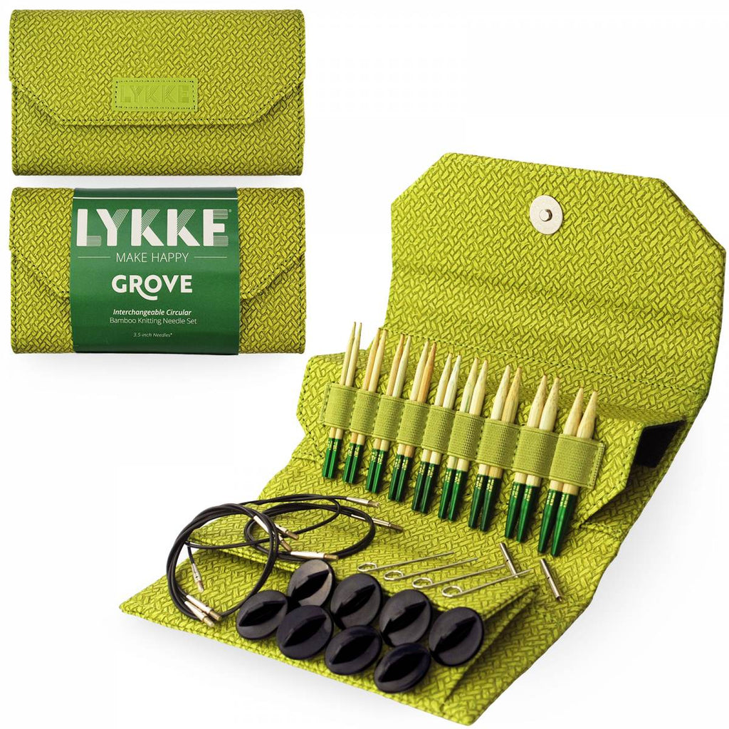 LYKKE Grove 9cm (3.5") Interchangeable Needle Set - Basketweave Case - The Needle Store