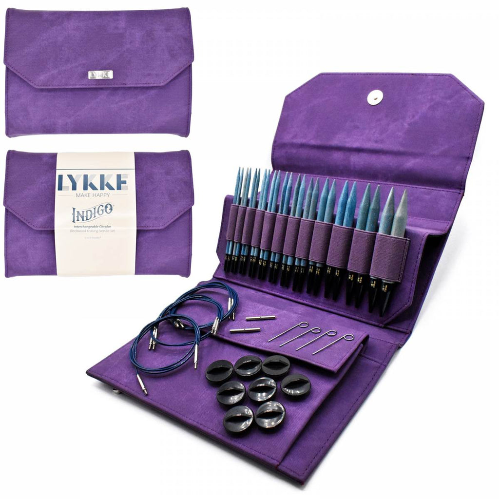 LYKKE Indigo 13cm (5") Interchangeable Needle Set - Violet Denim Case - The Needle Store