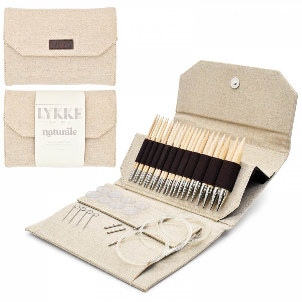 LYKKE Naturale 13cm (5") Interchangeable Needle Set - Beige Canvas Case - The Needle Store