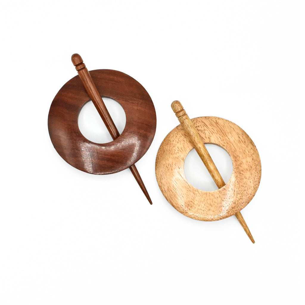 LYKKE Shawl Pins - Mango Wood & Rosewood - The Needle Store