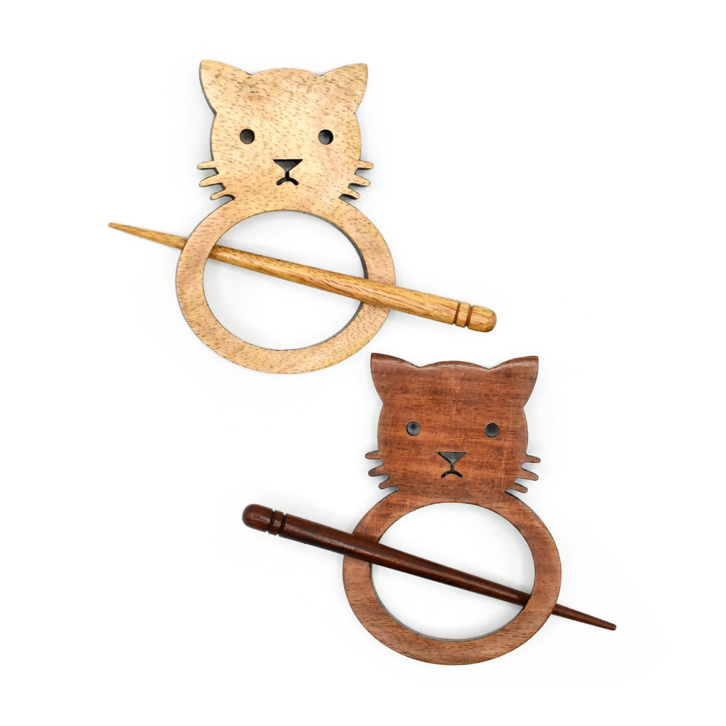 LYKKE Shawl Pins - Mango Wood & Rosewood - The Needle Store