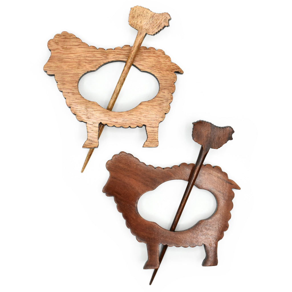 LYKKE Shawl Pins - Mango Wood & Rosewood - The Needle Store