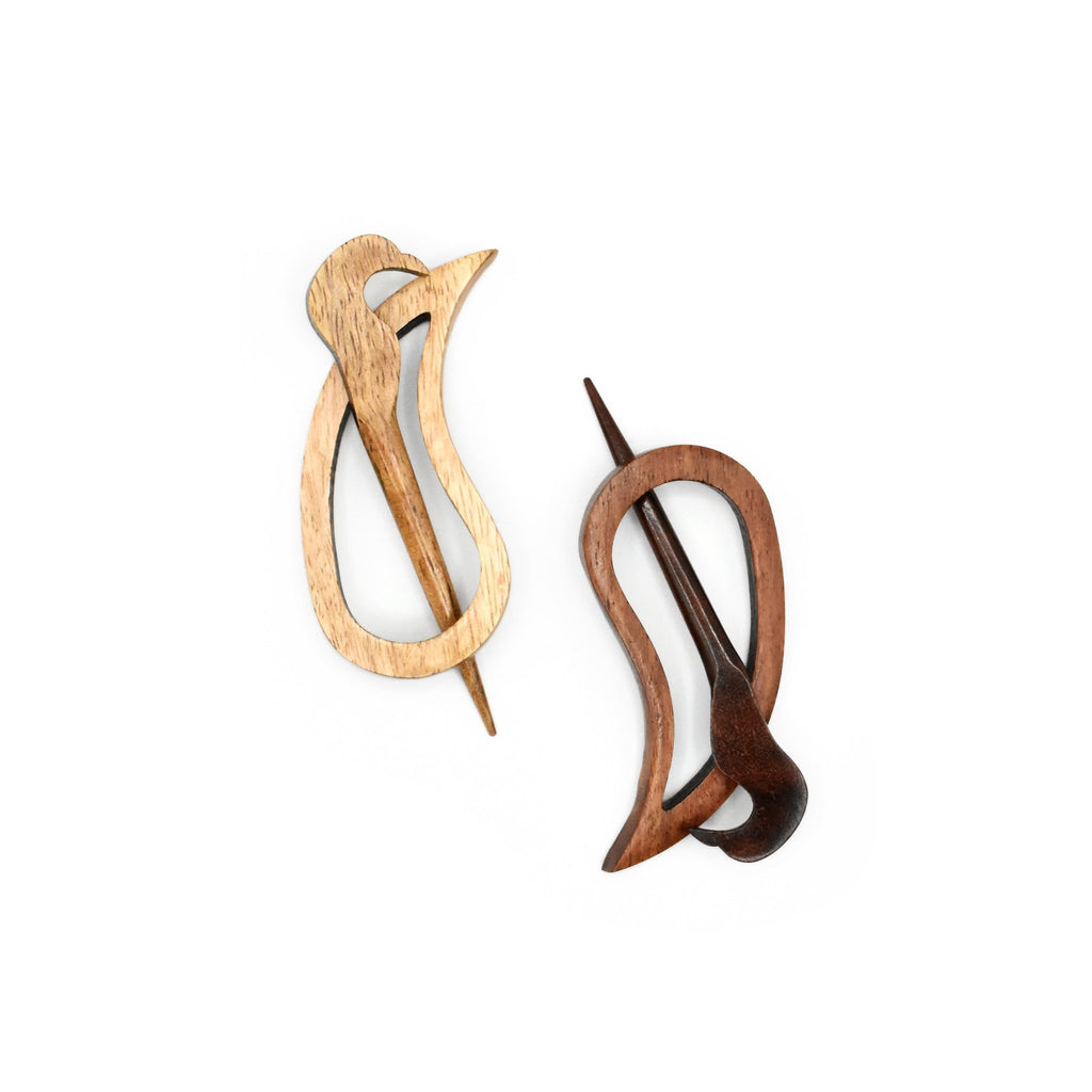 LYKKE Shawl Pins - Mango Wood & Rosewood - The Needle Store