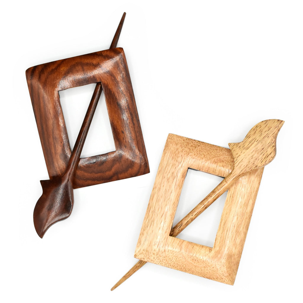 LYKKE Shawl Pins - Mango Wood & Rosewood - The Needle Store