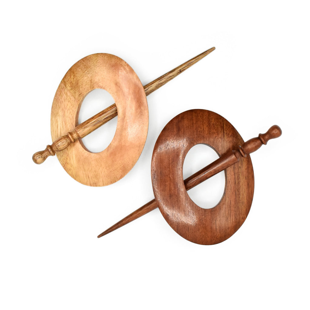 LYKKE Shawl Pins - Mango Wood & Rosewood - The Needle Store
