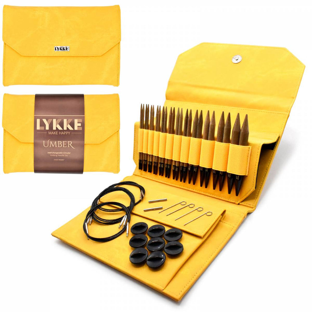 LYKKE Umber 13cm (5") Interchangeable Needle Set - Dandelion Denim Case - The Needle Store
