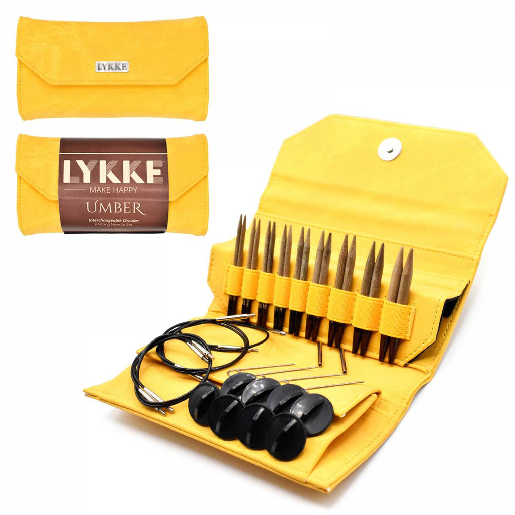 LYKKE Umber 9cm (3.5") Interchangeable Needle Set - Dandelion Denim Case - The Needle Store
