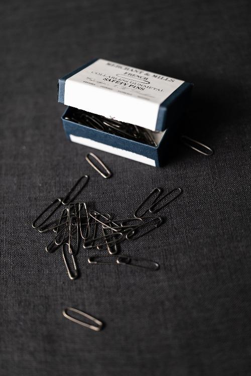 Merchant & Mills Gun Metal French Safety Pins - Limited Edition - The Needle Store